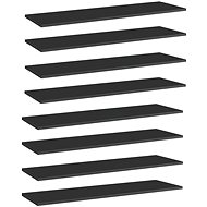 Additional shelves 8 pcs black high gloss 100x30x1,5cm chipboard 805407 - Shelf