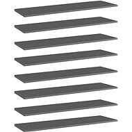 Additional shelves 8 pcs grey high gloss 100x30x1,5 cm chipboard 805409 - Shelf
