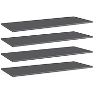Additional shelves 4 pcs grey high gloss 100x40x1,5 cm chipboard 805417 - Shelf