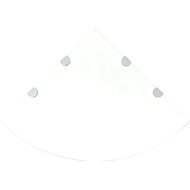 Rohové police, 2 ks, s chrómovými podperami, sklo číre, 45 x 45 cm 3051594 - Polička do kúpeľne