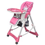 Deluxe high chair for children, height adjustable, pink - High Chair