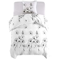 Linen set floral pattern white 155 x 200 / 80 x 80 cm 133405 - Bed Linen