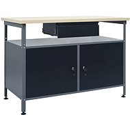 Work table black 120 x 60 x 85 cm steel 145345 - Workbench