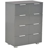Sideboard grey with high gloss 60 x 35 x 76 cm chipboard 283714 - Sideboard