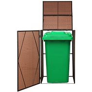 Polyrattan bin shelter brown 76 x 78 x 120 cm 44241 - Bin Shed