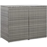 Double bin shelter angular 153x78x120 cm polyrattan 46732 - Bin Shed