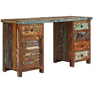 Desk with cabinets solid recycled wood 140x50x77 cm 244846 - Writing Desk