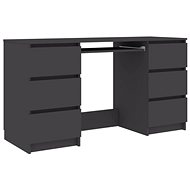 Writing desk grey 140 x 50 x 77 cm chipboard 800812 - Writing Desk