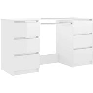 Desk white high gloss 140 x 50 x 77 cm chipboard 800816 - Writing Desk