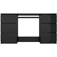 Writing desk black with high gloss 140 x 50 x 77 cm chipboard 800817 - Desk