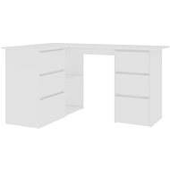 Corner desk white 145 x 100 x 76 cm chipboard 801089 - Writing Desk