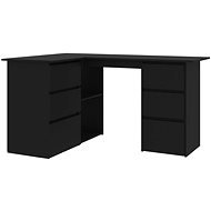 Rohový písací stôl čierny 145 × 100 × 76 cm drevotrieska 801090 - Písací stôl