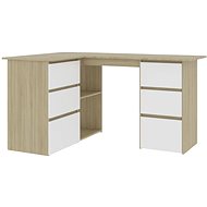 Corner desk white oak sonoma 145 x 100 x 76 cm chipboard 801094 - Writing Desk