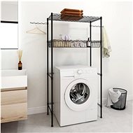 2 tier storage rack above washing machine silver 75 x 35 x 150 cm 324643 - Shelving Unit