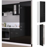 Shumee Kitchen cabinet for built-in fridge 802544 black with gloss - Cupboard