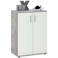 FMD Cabinet with 2 doors white and grey 428684 - Cabinet