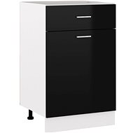 Shumee Lower kitchen cabinet with drawer 801226 black high gloss - Cupboard