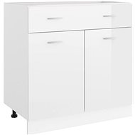 Shumee Lower kitchen cabinet with drawer 801241 white high gloss - Cupboard
