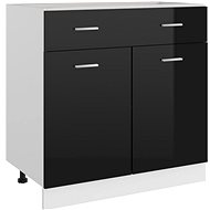 Shumee Lower kitchen cabinet with drawer 801242 black high gloss - Cupboard