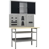 Work desk with three wall panels and one cabinet - Workbench