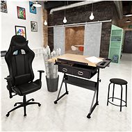 Drawing table with tilting table top and office chair Racing - Writing Desk