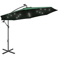 Hanging parasol with metal pole and LED light, 300 cm - Sun Umbrella