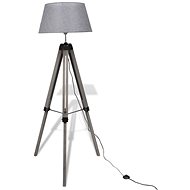 Wooden floor lamp Adjustable tripod Fabric shade - Garden Lighting