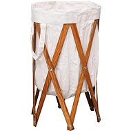 Folding laundry basket wood and textile - Laundry Basket