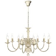 Patinated white metal chandelier for 8 E14 bulbs - Chandelier