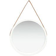 Nástěnné zrcadlo s popruhem 60 cm bílé - Zrcadlo
