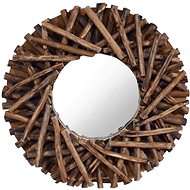 Nástěnné zrcadlo 40 cm teak kulaté - Zrcadlo