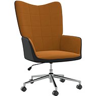 Relaxační křeslo hnědé samet a PVC, 327905 - Křeslo