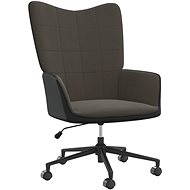 Relaxační křeslo tmavě šedé samet a PVC, 327909 - Křeslo