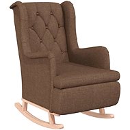 Rocking chair with rubberwood legs brown textile, 329409 - Rocking Chair