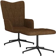 Relaxační křeslo se stoličkou hnědé textil, 327581 - Křeslo