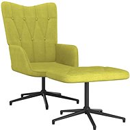 Relaxační křeslo se stoličkou zelené textil, 327583 - Křeslo