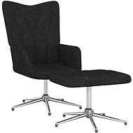 Relaxační křeslo se stoličkou černé textil, 327606 - Křeslo