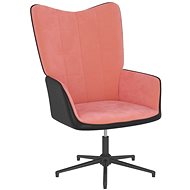 Relaxační křeslo růžové samet a PVC, 327835 - Křeslo