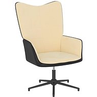 Relaxační křeslo krémově bílé samet a PVC, 327840 - Křeslo