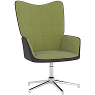 Relaxační křeslo světle zelené samet a PVC, 327856 - Křeslo