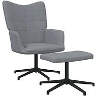 Relaxační křeslo se stoličkou světle šedé textil, 327974 - Křeslo