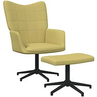 Relaxační křeslo se stoličkou zelené textil, 327979 - Křeslo
