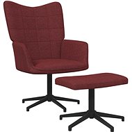 Relaxační křeslo se stoličkou vínové textil, 327982 - Křeslo