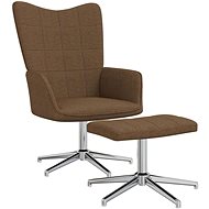 Relaxační židle se stoličkou hnědá textil, 327999 - Křeslo