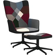 Relaxační křeslo se stoličkou patchwork textil , 328200 - Křeslo
