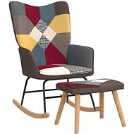 Rocking chair with stool patchwork textile , 328192 - Rocking Chair