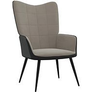 Relaxační křeslo světle šedé samet a PVC, 327809 - Křeslo