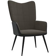 SHUMEE křeslo se stoličkou, textil, tmavě hnědé, 3121256 - Křeslo
