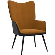 Relaxační křeslo hnědé samet a PVC, 327817 - Křeslo