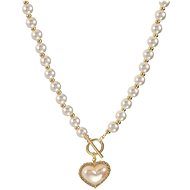 Flor De Cristal Pearl necklace with heart-shaped pendant - Necklace